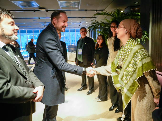 Kronprins Haakon ankommer Muslimsk Dialognettverks årlige dialogkonferanse. Foto: Javad Parsa / NTB